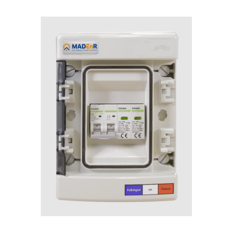 Coffret DC 500V - 1 MPPT > (2 strings MC4 en //) + 1 sortie DC vers onduleur (borniers à vis) + 1 sectionneur 50A avec paraf. type 2 (10612111)