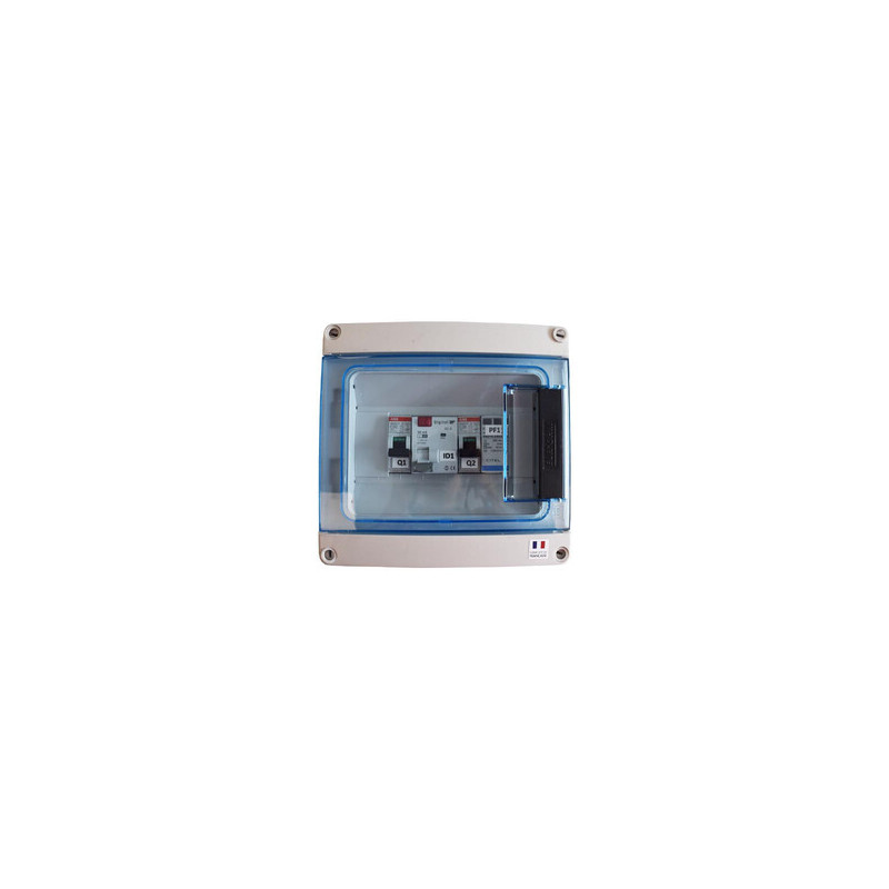 Coffret de protection AC 3 kW avec disjoncteur différentiel 30 mA et parafoudre 20A / 230V