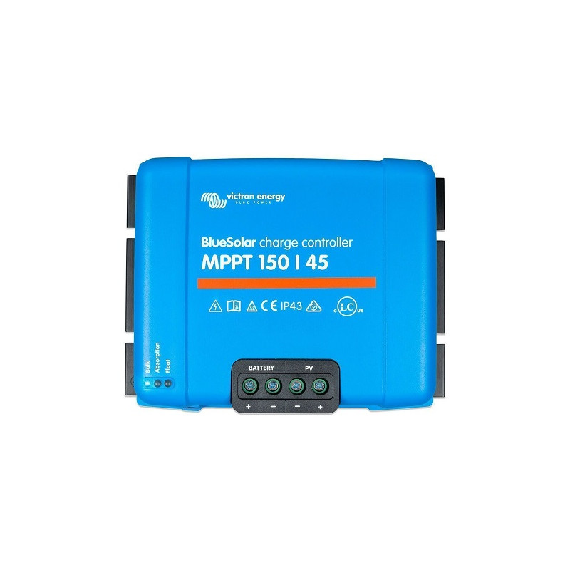 Régulateur de charge MPPT BlueSolar MPPT 150/45TR - 12/24/48Vdc, 45Adc, 150Voc max.