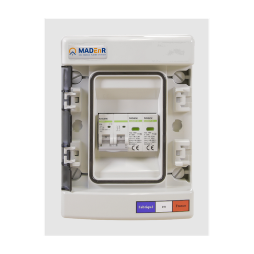 [CO/DC500V-2ST] Coffret DC 500V - 1 MPPT > (2 strings MC4 en //) + 1 sortie DC vers onduleur (borniers à vis) + 1 sectionneur 50A avec paraf. type 2 (10612111)