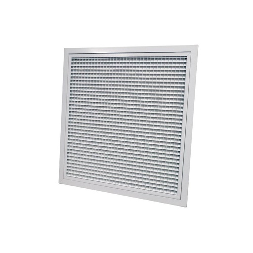 [BAIGRAB600x600] Grille de reprise porte-filtre aluminium blanc mat 600x600mm filtre inclus